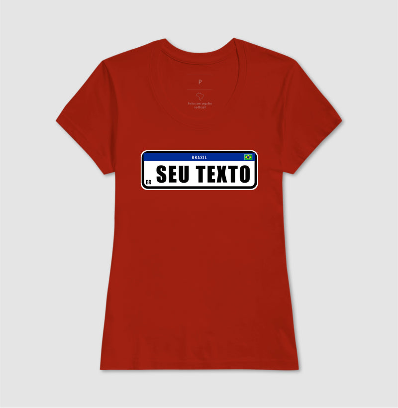 Camiseta Personalizada Placa de Carro [seu texto]