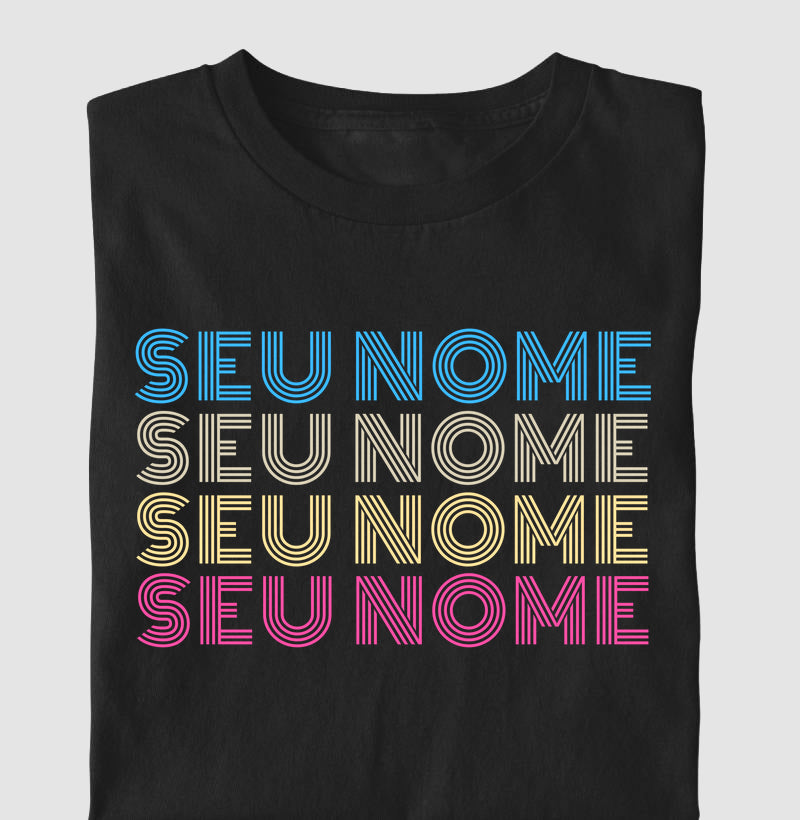 Camiseta Personalizada Palavra Retrô Neon