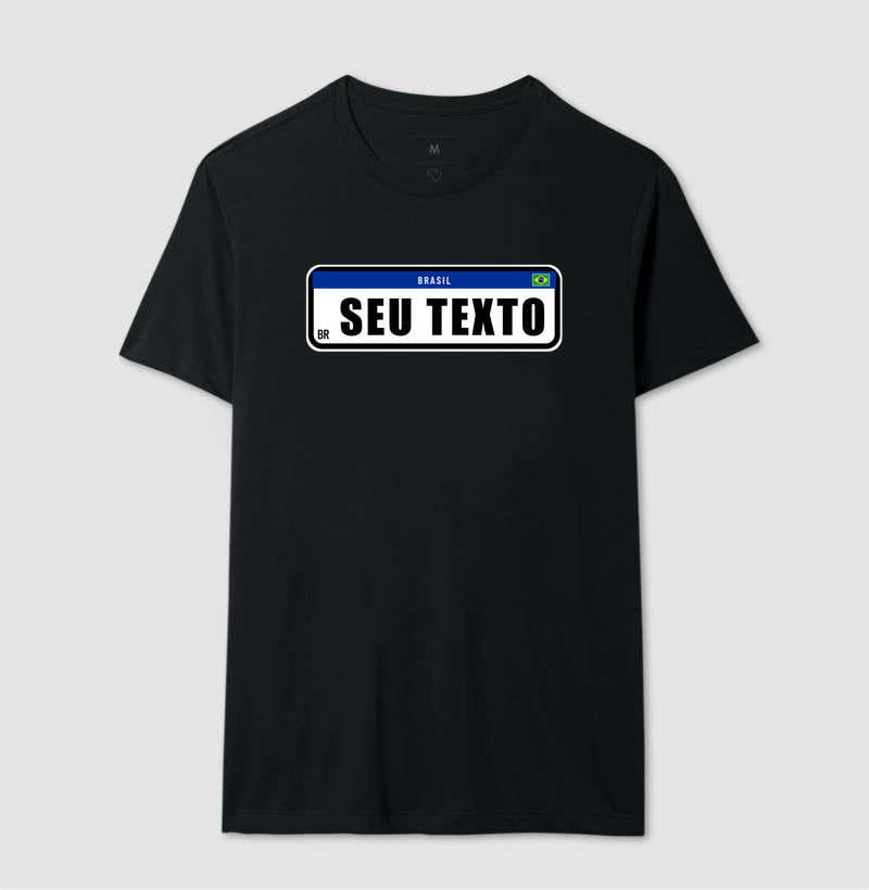 Camiseta Personalizada Placa de Carro [seu texto]