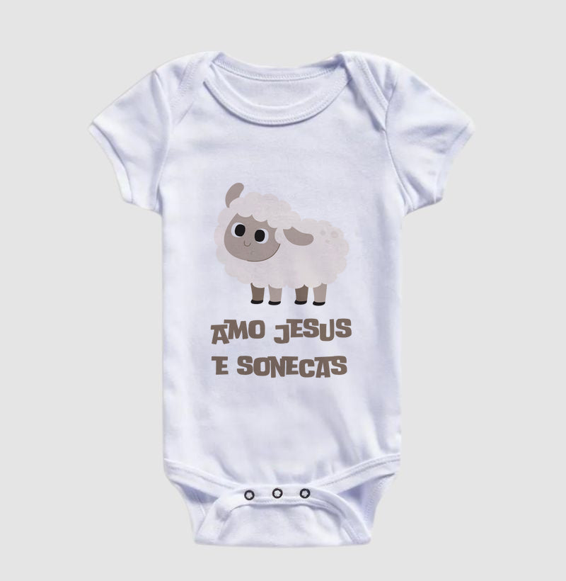 Amo Jesus e Sonecas (body bebê)