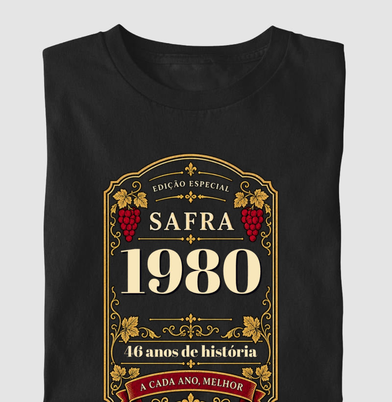 Camiseta Personalizada Rótulo de Vinho com Ano de Safra