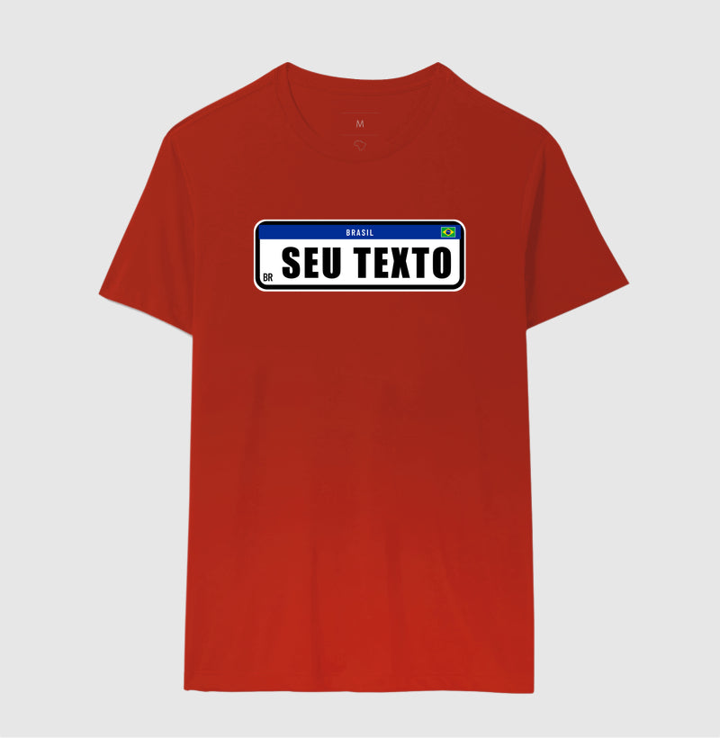 Camiseta Personalizada Placa de Carro [seu texto]