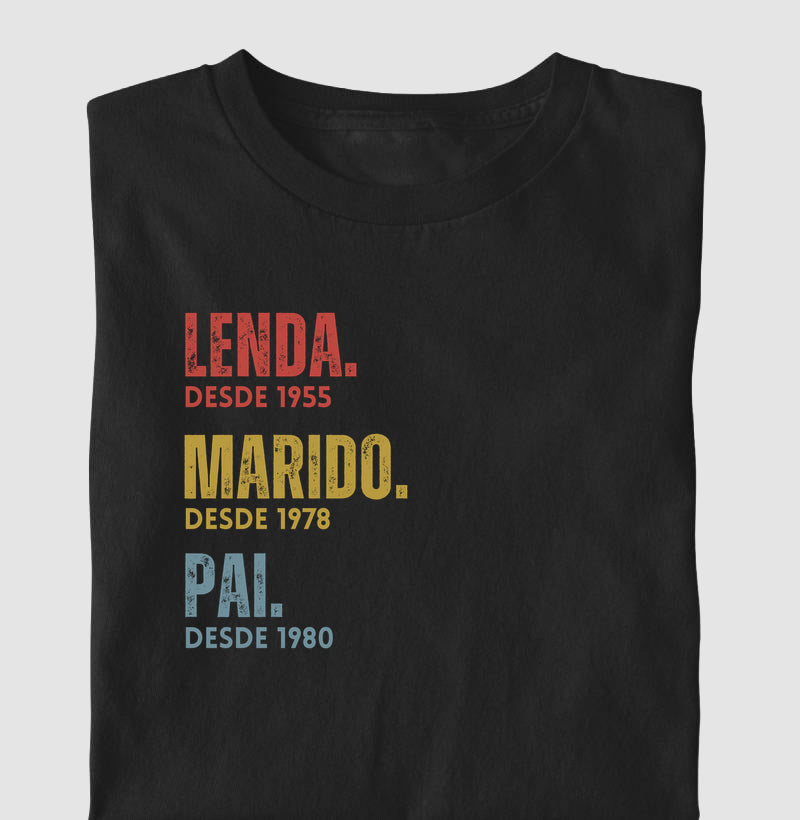 Camiseta Personalizada Lenda, Marido e Pai - Colors