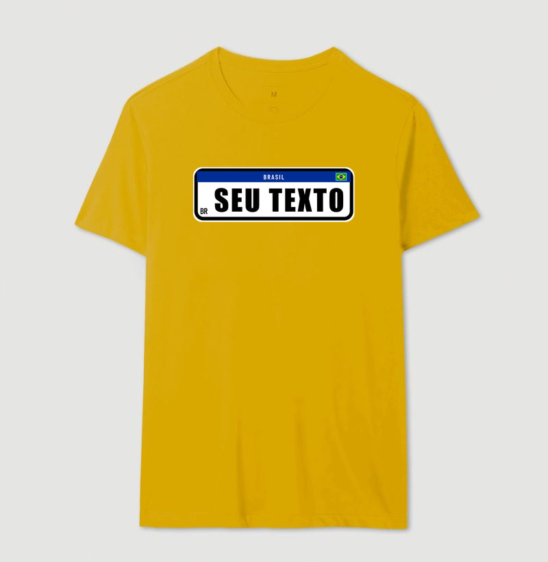 Camiseta Personalizada Placa de Carro [seu texto]