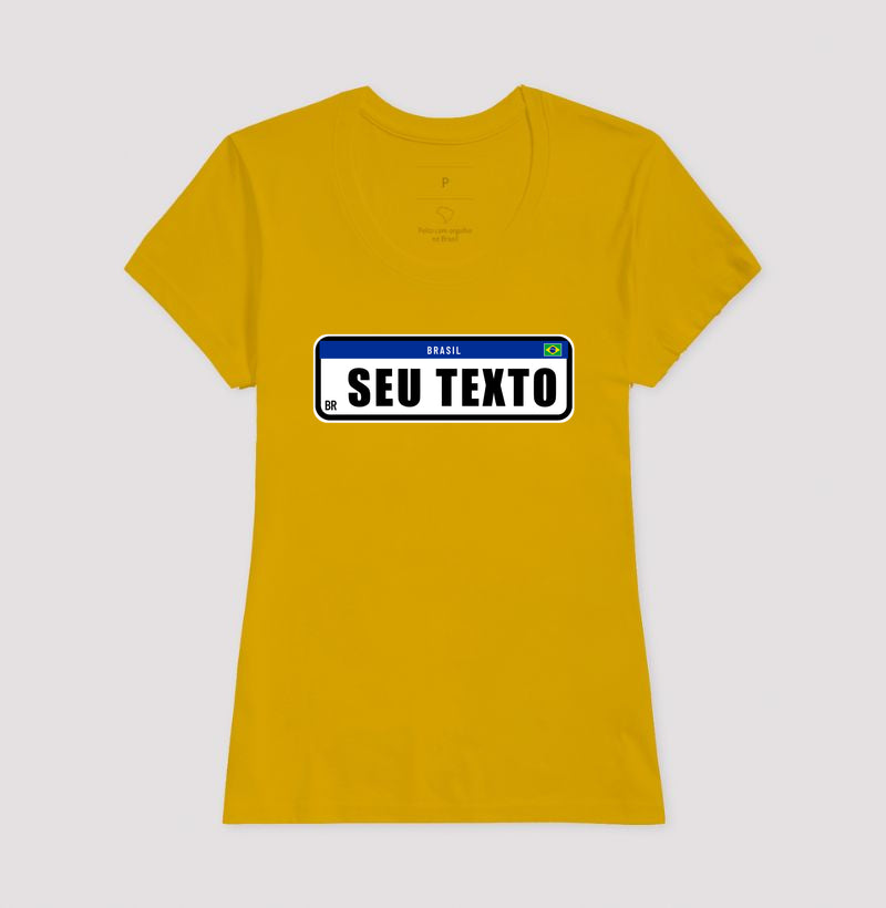 Camiseta Personalizada Placa de Carro [seu texto]