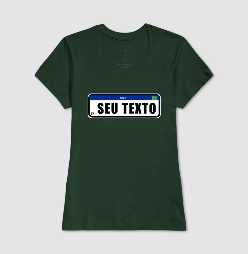 Camiseta Personalizada Placa de Carro [seu texto]