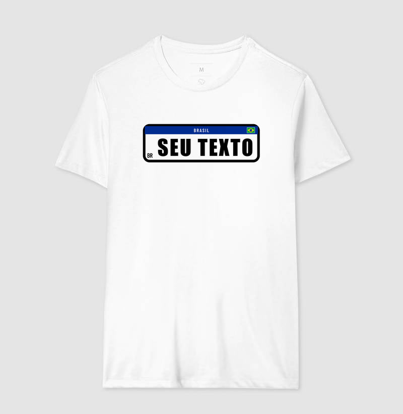Camiseta Personalizada Placa de Carro [seu texto]
