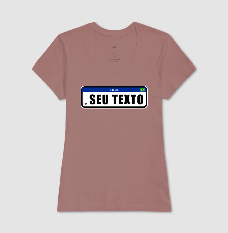 Camiseta Personalizada Placa de Carro [seu texto]