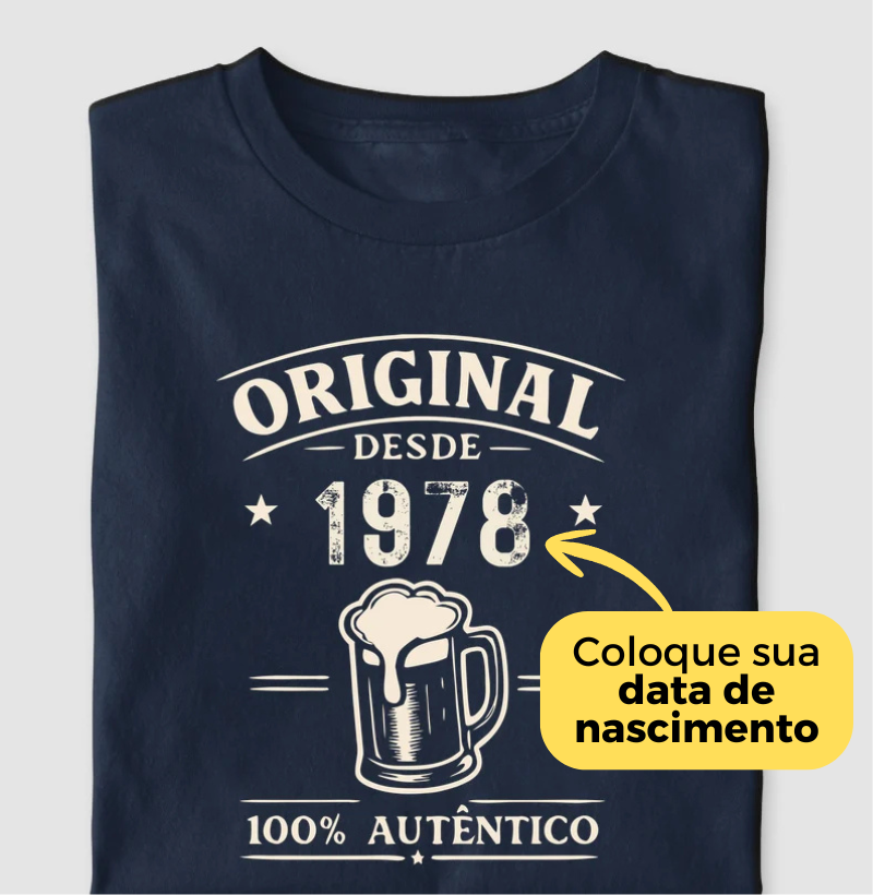 Camiseta Personalizada Cerveja - Original desde [ano]