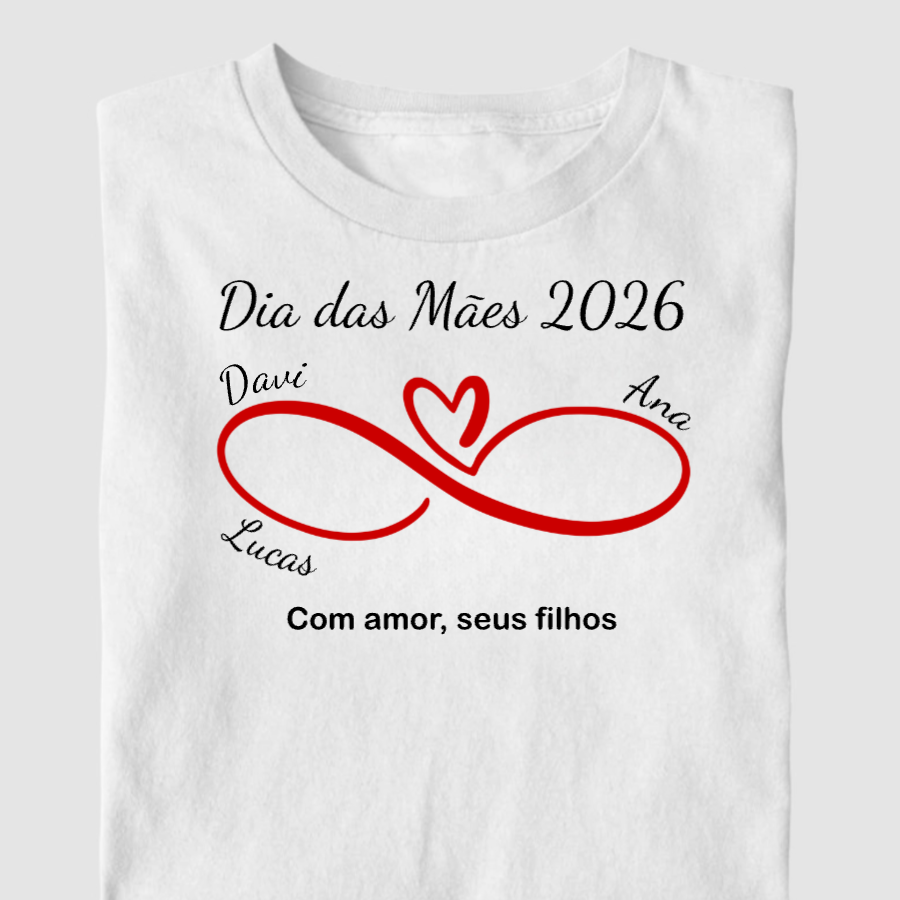 Camiseta Personalizada Melhor Mãe do Mundo (com até 4 Nomes)