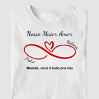 Camiseta Personalizada Melhor Mãe do Mundo (com até 4 Nomes)