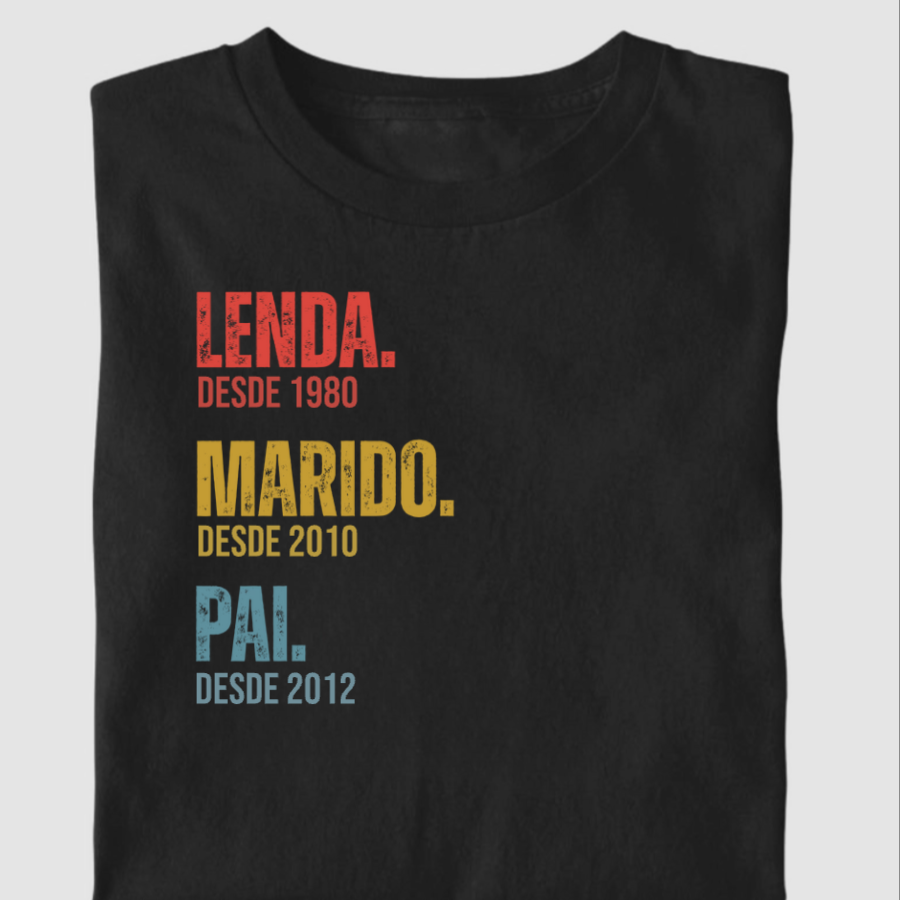 Camiseta Personalizada Lenda, Marido, Pai