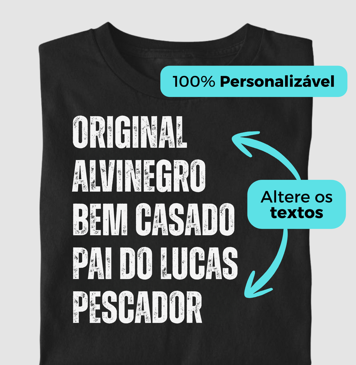 Camiseta Personalizada Básica com Texto Livre