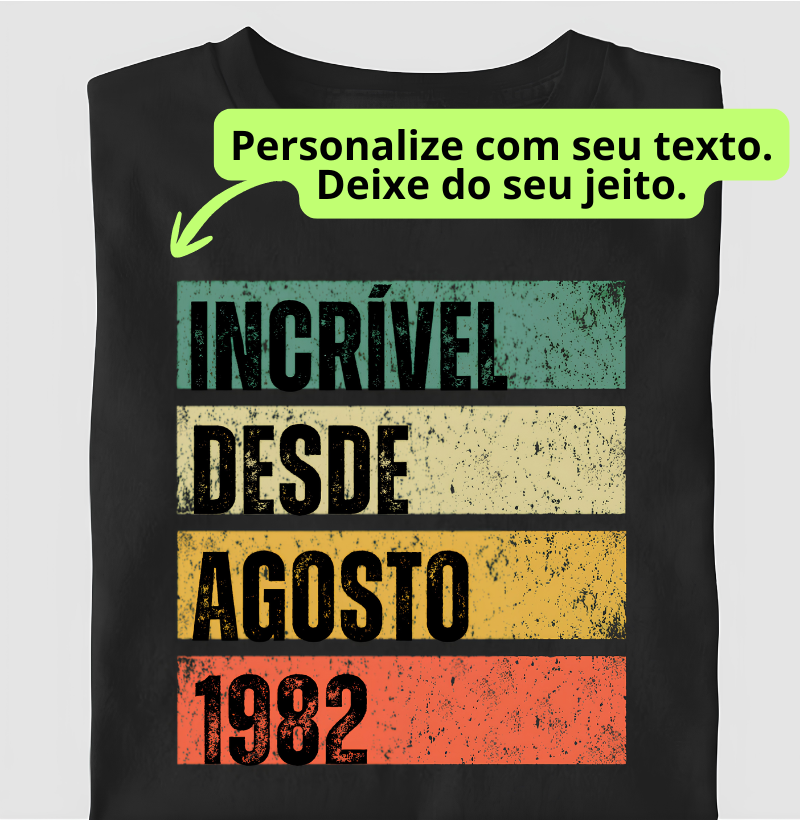 Camiseta Personalizada Seu texto criativo - 4 faixas