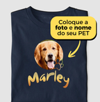 Camiseta Personalizada Pet com Foto em Moldura e Nome