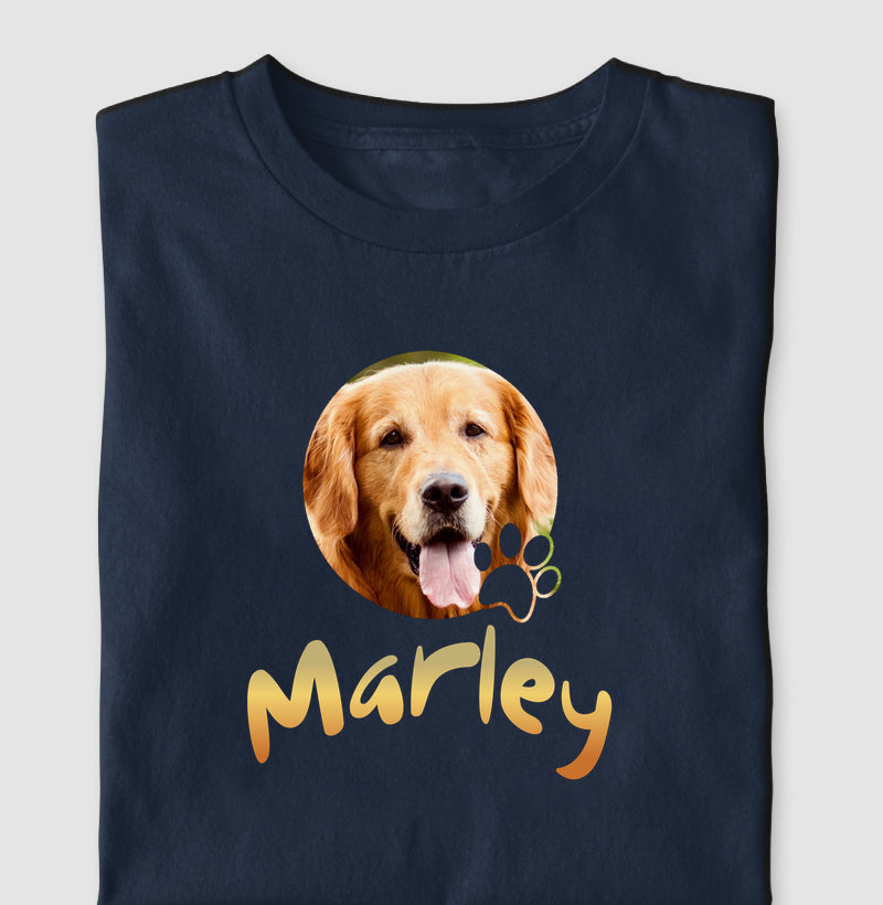Camiseta Personalizada Pet com Foto em Moldura e Nome