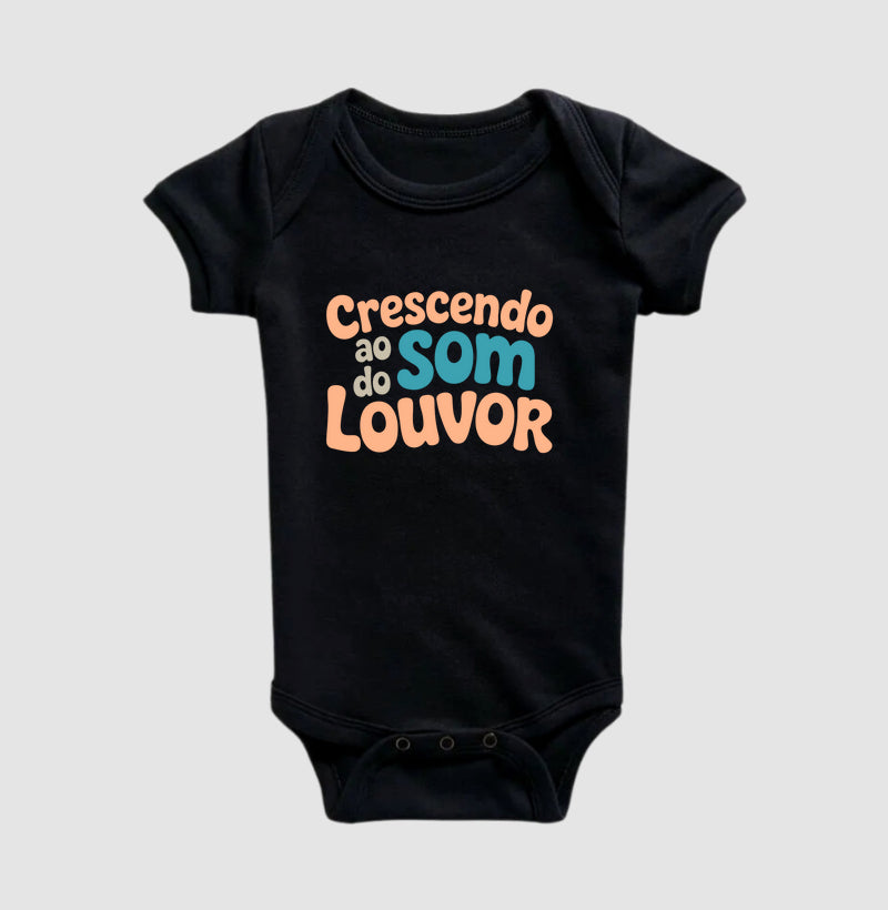 Crescendo ao som do louvor (body bebê)