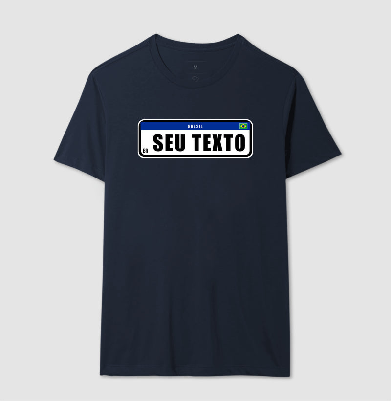 Camiseta Personalizada Placa de Carro [seu texto]