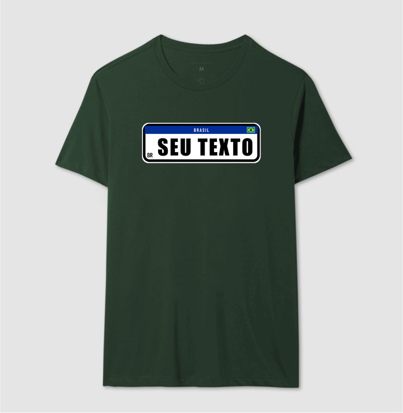 Camiseta Personalizada Placa de Carro [seu texto]