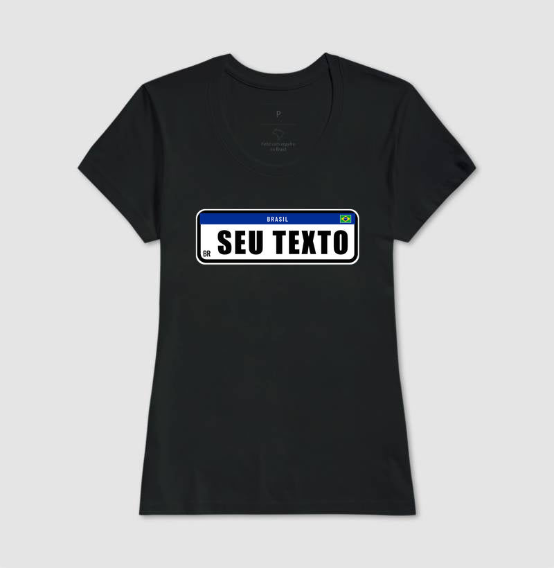 Camiseta Personalizada Placa de Carro [seu texto]