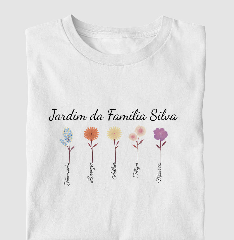 Camiseta Personalizada Jardim da Família com Nomes