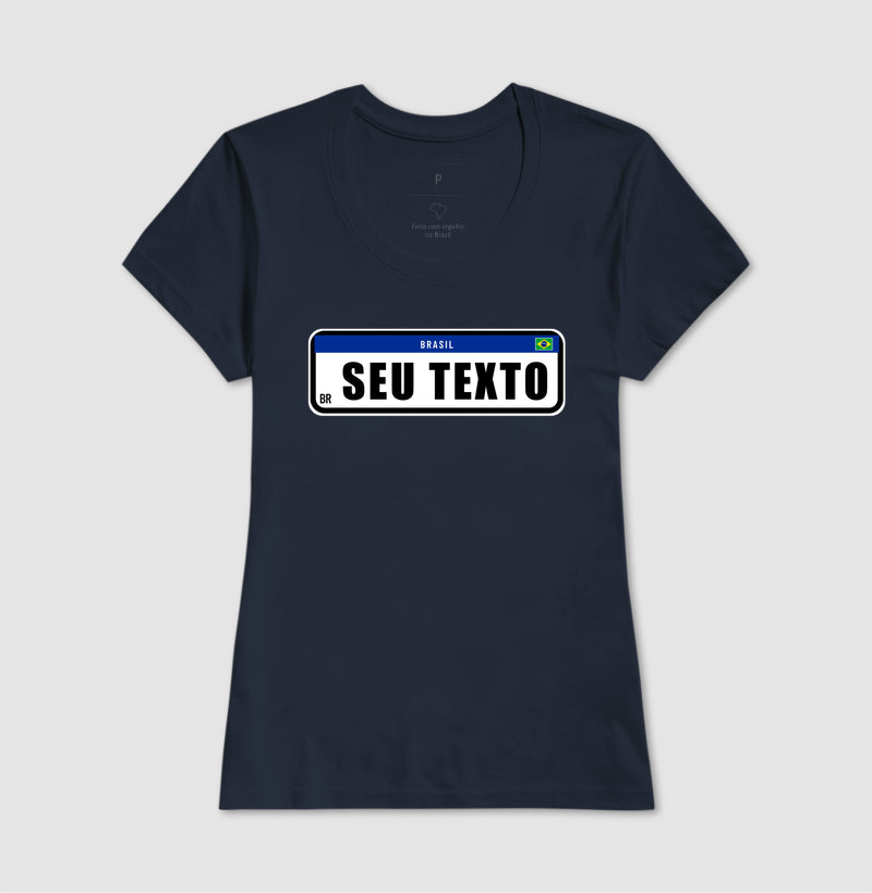 Camiseta Personalizada Placa de Carro [seu texto]