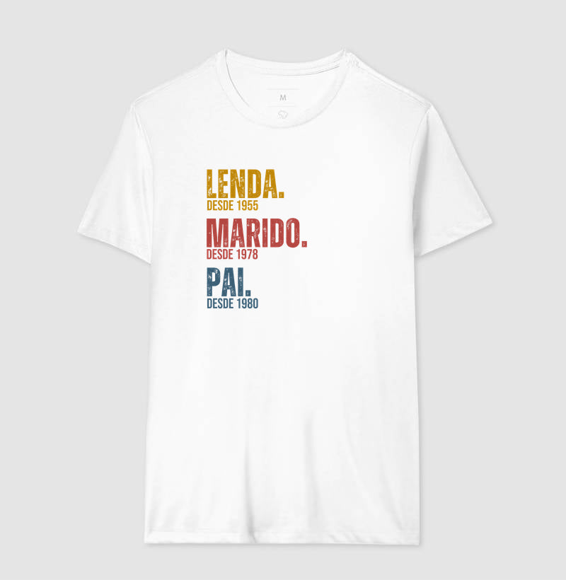 Camiseta Personalizada Lenda, Marido e Pai - Branca