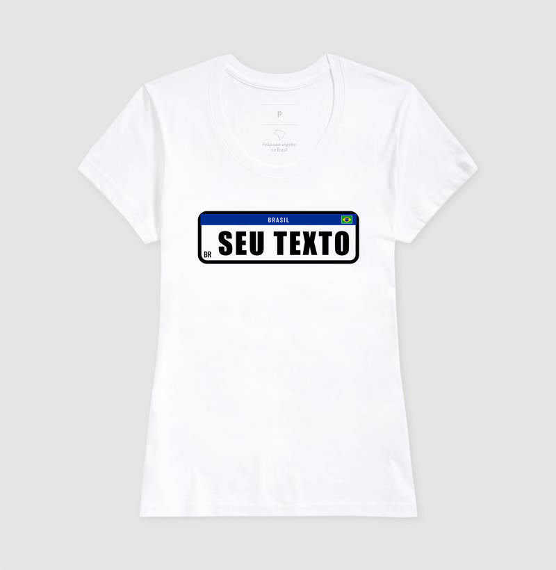 Camiseta Personalizada Placa de Carro [seu texto]