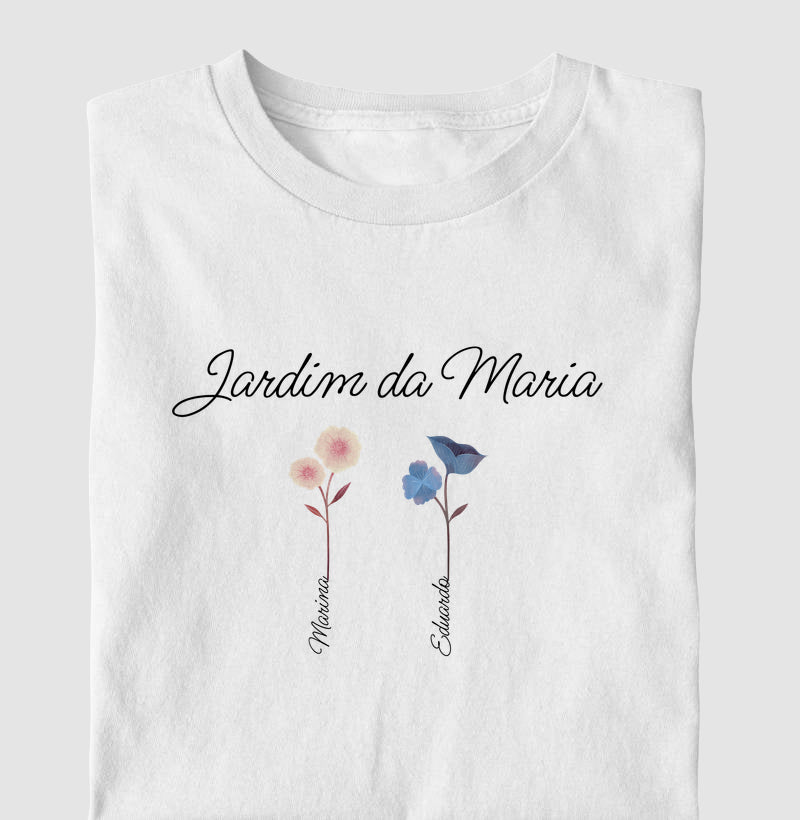 Camiseta Personalizada Jardim da Mamãe com Nomes dos Filhos