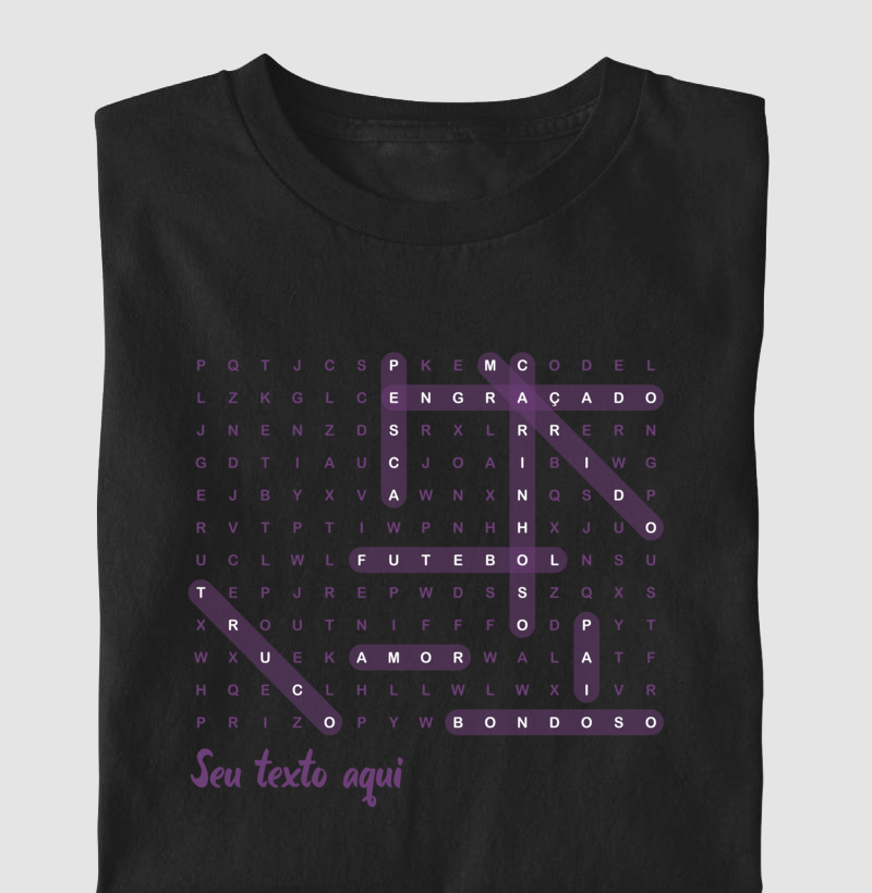 Camiseta Personalizada Palavras-cruzadas