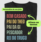 Camiseta Personalizada 5 Palavras que Definem Quem Você Ama